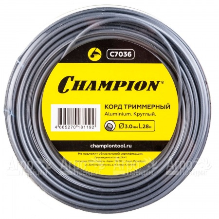 Корд триммерный Champion Aluminium 3.0мм, 28м (круглый)  в Новосибирске