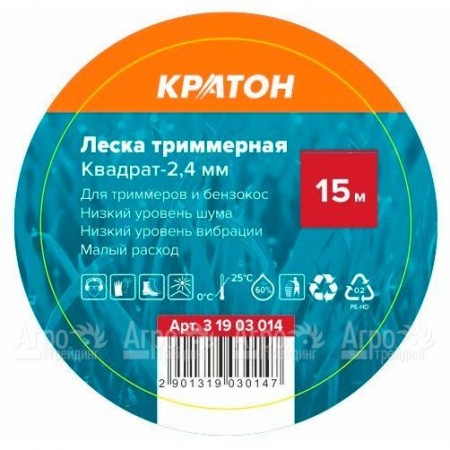 Леска триммерная Кратон Квадрат-2.4 мм в Новосибирске