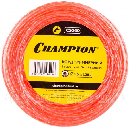 Корд триммерный Champion Square Twist Duo 3.0мм, 28м (витой квадрат)  в Новосибирске