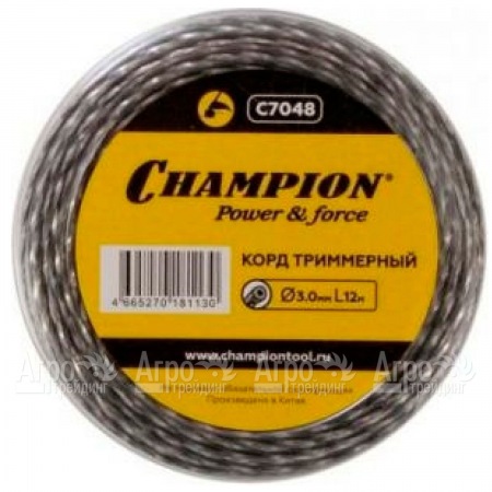 Корд триммерный Champion Tri-twist 3.0мм, 12м (витой треугольник)  в Новосибирске